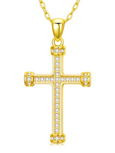 KQ&TTENG 14k Gold Plated Four Leaf Clover Necklace Irish Jewelry Wedding Anniversary Birthday Gifts for Women Wife Mom Girlfriend - color: A01