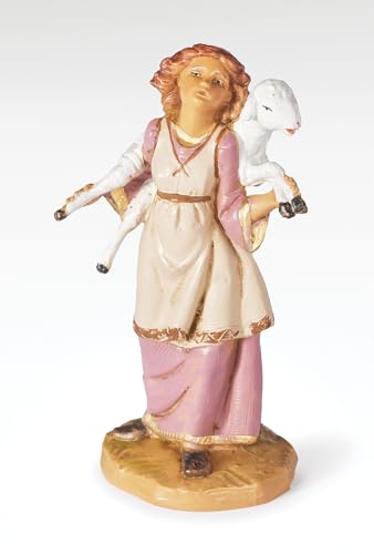 Fontanini Roman Inc., Sofi the Shepherdess Girl, 5" Shepherds Collection, Nativity Figure and Accessories, Sculpted and Hand-Painted
