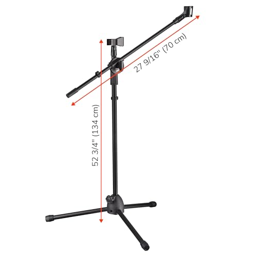AW 2 Pack Microphone Boom Arm Stand Adjustable Tripod W/Phone Holder Dual - color: Black-2 Mic Clips+Phone Holder, size: 2 pcs