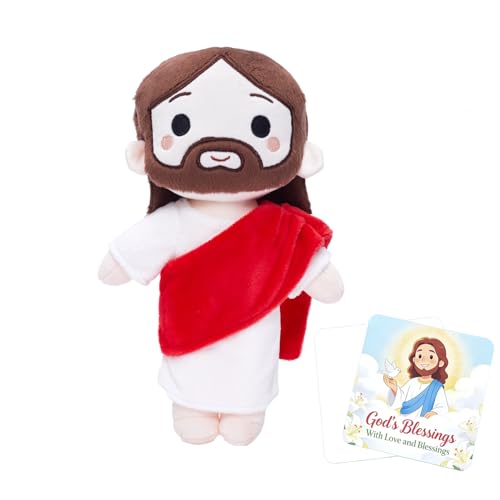 Jesus Plush Doll Jesus Stuffed Bible Doll Christian Plushie Gifts for Easter Christmas Church Religious Gifts for Kids Adults(Red) - color: Red