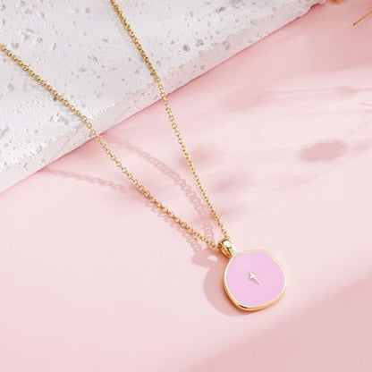 Cross Necklace for Granddaughter Daughter Jewelry Gifts - color: Pink, style: Granddaughter