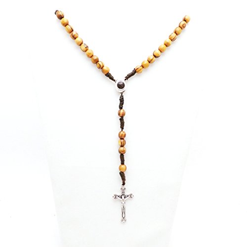 Olive Wood Rosary - Bethlehem Holy Soil, Christian Gift from Jerusalem