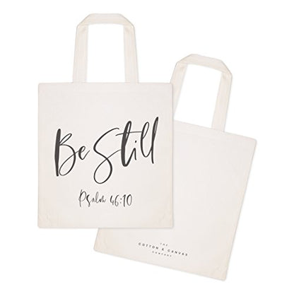 The Cotton & Canvas Co. Beach, Grocery, Farmers Market, Shopping and Travel Reusable Shoulder Tote and Handbag … - style: Be Still, Psalm 46:10