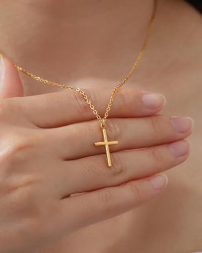 HGDEER God's Blessing Cross Necklace for Women, Dainty Christian Faith Gift