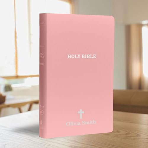 Personalized NIV Small Print Bible for Women, Name Engraved, Standard Size - color: Pink, style: King James Version