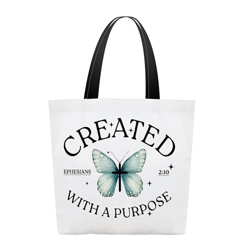 Christian Canvas Tote Bags - color: Created With a Purpose