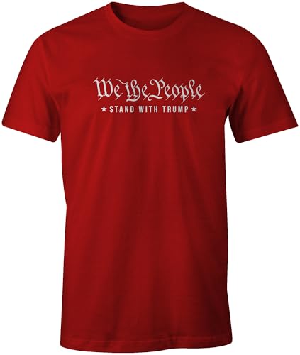 Ink Trendz We The People Stand with Trump 47 President U.S. Constitution GOP Cotton Men's T-Shirt - color: Red, size: Medium