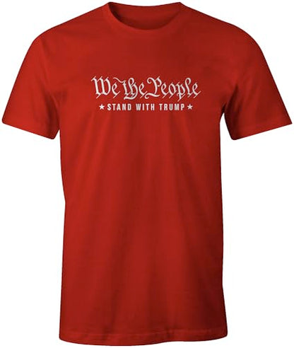 Ink Trendz We The People Stand with Trump 47 President U.S. Constitution GOP Cotton Men's T-Shirt - color: Red, size: Medium