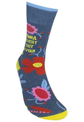 FUNATIC Socks with Funny and Profane Sayings, Sarcastic Gift for Men Women - color: Extrovert the S- Outta You