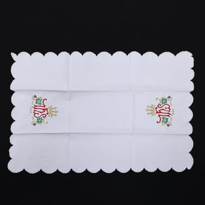 BLESSUME Church Mass Altar Cloth Purificator Cloth Cross Embroidery (White 6) - color: White 6