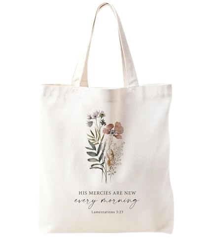 Inspirational Christian Bible Verse Foral Tote Bag for Women - color: Bible10