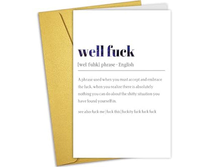 Nchigedy Well F Definition Card, Funny Get Well Soon Card for Men Women, Sympathy Cards for Loss Pet, Bereavement Cards - color: #8