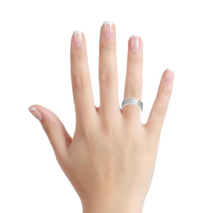 My Daily Styles Stainless Steel Hebrew Wedding Ring – “Ani L’Dodi V’Dodi Li” Song of Songs Band for Men & Women