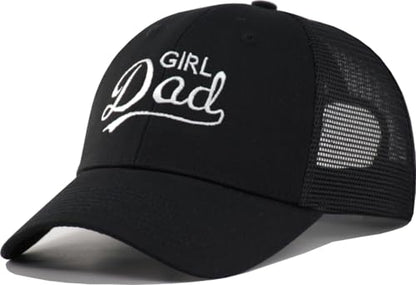 TSSGBL Various Gift Hats for Men - M L XL XXL Big Head Fit, Adjustable Mesh Trucker Ball Cap, Ideal Gifts - color: Cotton Black Girl Dad, size: One Size