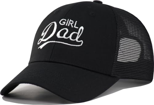 TSSGBL Various Gift Hats for Men - M L XL XXL Big Head Fit, Adjustable Mesh Trucker Ball Cap, Ideal Gifts - color: Cotton Black Girl Dad, size: One Size