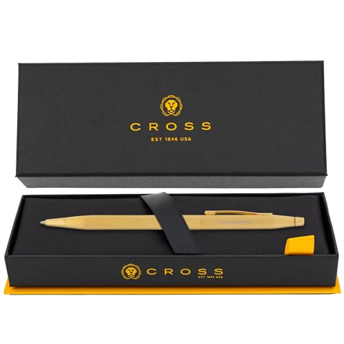 Personalized Cross Classic Century Ballpoint Pen | Engraved 23KT Gold Diamond Pattern with Full Gold PVD Trim | Prestigious Writing Instrument for Retirement, Collectors, and Milestone Occasions