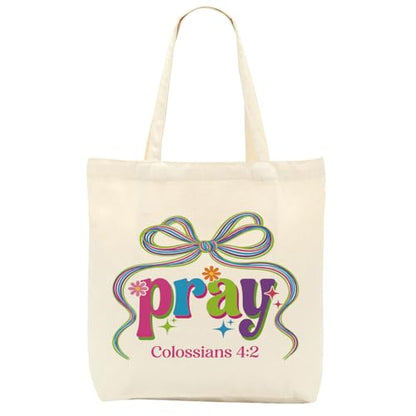 Faith Canvas Tote Bag, Christian Gifts for Women Girls Mom Sister Inspirational Bible Verse Birthday Christmas - color: Christian Jesus 815