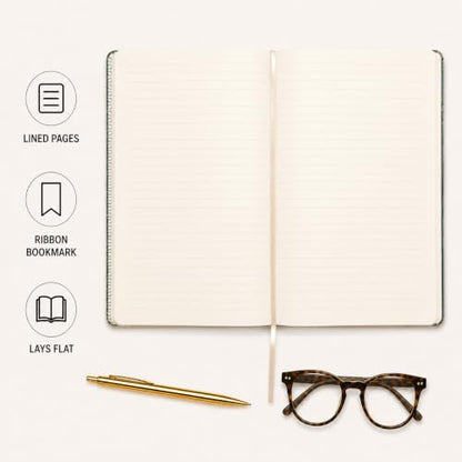 WORLD TRAVELER Large Lined Journal Notebook 256 Ruled White & Ivory Pages - color: Be Bold - Black