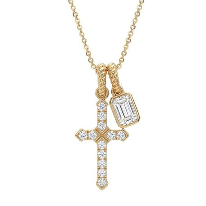 Gold Cross Necklace for Women: 14K Gold Plated Dainty Cross Pendant Non-Tarnish Necklace, Faith Crucifix Chain Jewelry, Elegant Religious Gifts - style: Arrow Cross
