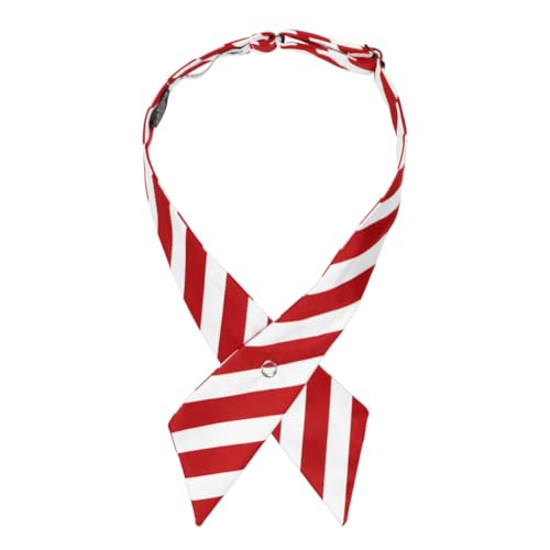 tiemart Crossover Tie - color: Red and White Striped