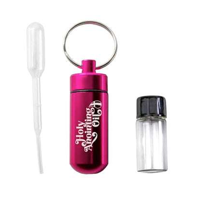 Logos Trading Post Anointing Oil Bottle with Pink Keychain Container - color: Pink