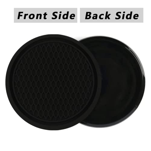 ZSDY Car Cup Coaster, 4PCS Universal Auto Non-Slip Cup Holder Embedded in Ornaments Coaster, Car Interior Accessories Sets, Black - color: Black