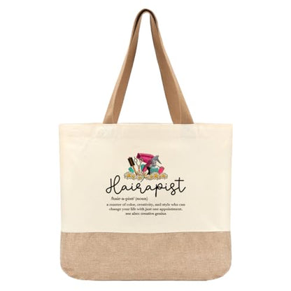 Tote Bag, Gifts for Women Friends Girlfriend Coworker Wife Mom Reusable Tote Bags Birthday Thank You Gift - color: Hairapist