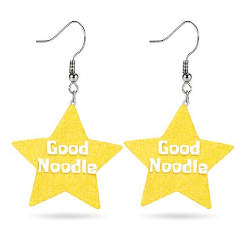 Christian Statement Earrings for Women, Acrylic Dangle Earrings, Lightweight Comfortable, Non Tarnish Hooks, Faith Jewelry, Religious Gift for Women - color: Good Noodle