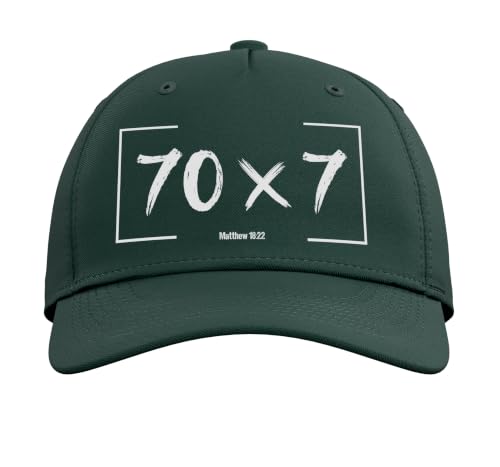 Christian Bible Verse Forgiveness Forgive Matthew 18:22 Gift Adjustable Baseball Hat - color: Dark Green