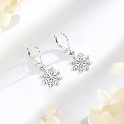 Vito Moonstone Turquoise Drop Earrings for Women, 925 Sterling Silver Hooks - style: Snowflake