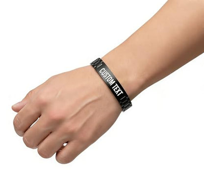 Bible Verse Bracelets Inspirational Christian Wristbands Graduation Gifts to Son Men Dad Father Husband Boyfriend Encouragement Jewelry Adjustable Stainless Steel Bracelet - style: PERSONLIZED