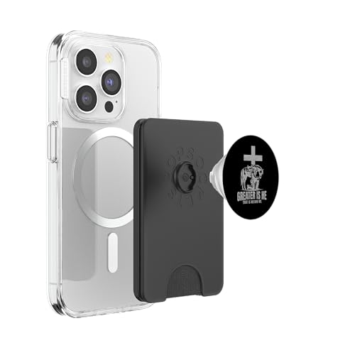 Cowboy Kneeling at Cross Greater is He Western Jesus Faith PopSockets PopWallet for MagSafe - style: Magnetic PopWallet