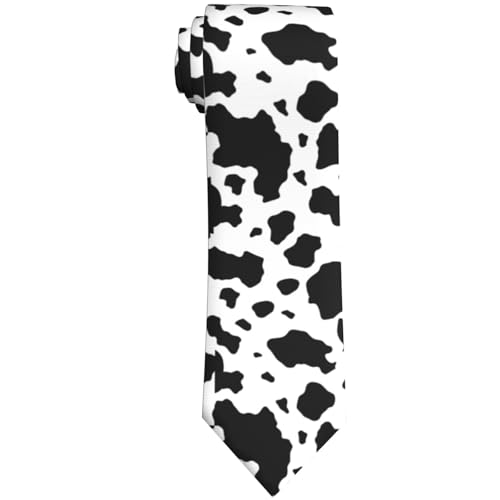 Men's Neckties, Novelty Printed Skinny Tie for Work Casual Party - color: Cow Print