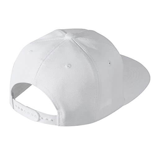 UALON Baseball Cap, Snapback Trucker Hat for Men & Women with American Flag and Adjustable, Breathable Mesh, Flat Bill Hats - color: White