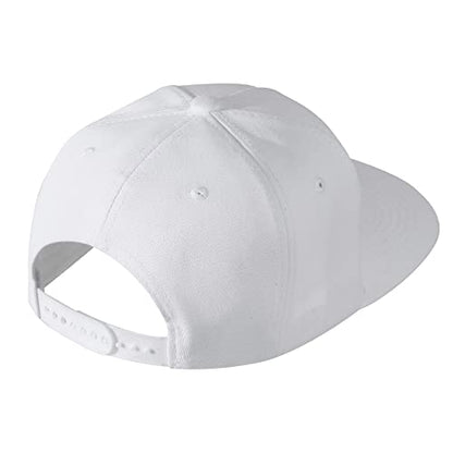 UALON Baseball Cap, Snapback Trucker Hat for Men & Women with American Flag and Adjustable, Breathable Mesh, Flat Bill Hats - color: White