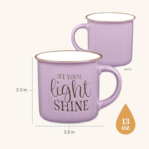 Christian Art Gifts Lavender Camp Style Let Your Light Shine Ceramic Coffee Mug - style: Let Your Light Shine