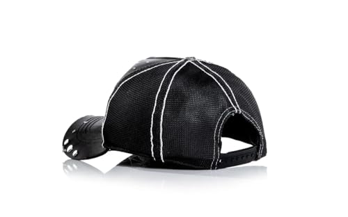 Affliction Men's Baseball Cap, Gothic Style, Embroidered Pattern - color: Black Potassium Spay (Life)