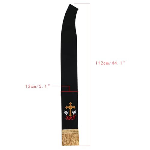 BLESSUME Church Clergy Pastor Reversible Stole (Black and White 4)