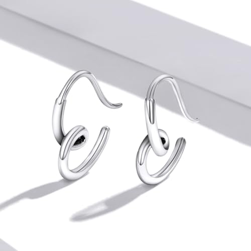 Silver Plated Hoop Earrings for Women Infinity Angel Feather Pearl Turquoise Cross Star Huggie Ear Buckles Hypoallergenic Posts Dainty Jewelry Gift - color: Silver Heart