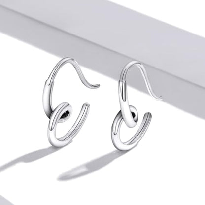 Silver Plated Hoop Earrings for Women Infinity Angel Feather Pearl Turquoise Cross Star Huggie Ear Buckles Hypoallergenic Posts Dainty Jewelry Gift - color: Silver Heart