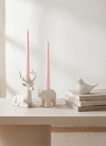 12PK 10" Classic Taper Candles, Pale Pink, 7-8 Hours Long Burning, Unscented Tall Candlesticks - color: Pale Pink, size: 12PK