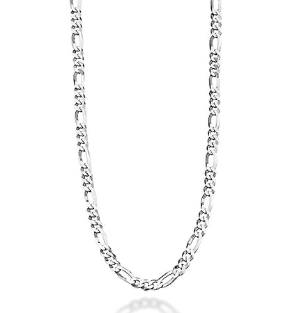 Miabella Italian 925 Sterling Silver 5mm Figaro Chain Necklace Men Women - style: Length 26 Inch