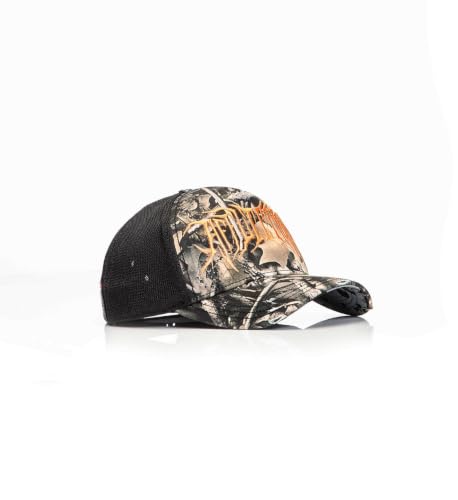 Affliction Men's Baseball Cap, Gothic Style, Embroidered Pattern - color: Camo