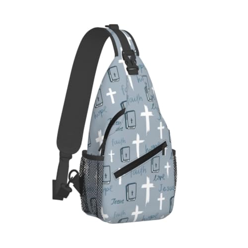 Jesus Crossbody Sling Bag For Women Men Fashion Jesus Christian Cross Chest Bag Shoulder Sling Backpack Daypack For Sport Travel Hiking - color: Jesus Christian Cross 7