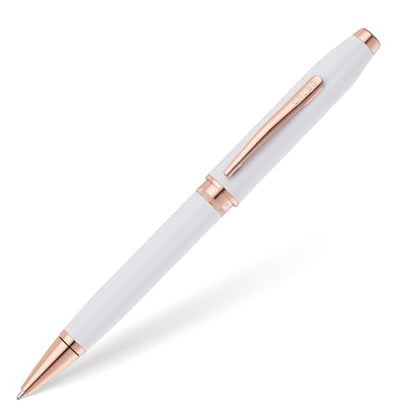 Cross Foundry Pearl White Rose Gold Ballpoint Pen, Medium Point, Black Ink
