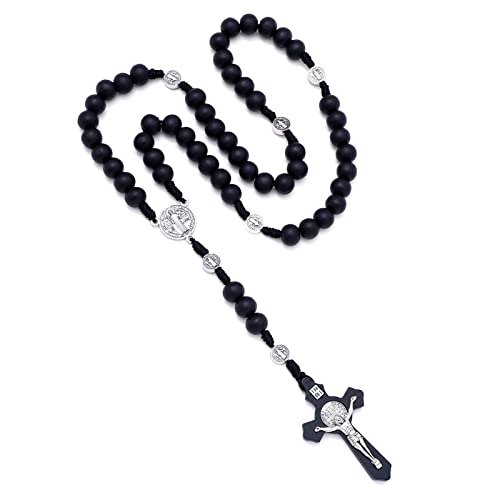KOMI Handmade Wooden Catholic Rosaries, Rosary Beads Necklace Wood Christian Prayer Beads Catholic Christian Gift - style: Rosary#7