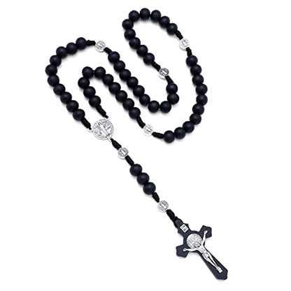 KOMI Handmade Wooden Catholic Rosaries, Rosary Beads Necklace Wood Christian Prayer Beads Catholic Christian Gift - style: Rosary#7
