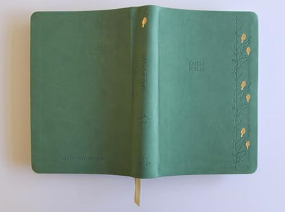 Biblia RVR 1960 Letra gigante símil piel verde con pájaros (Edición cantos pintados) / Spanish Bible RVR 1960 Giant Print Handy Size Leathersoft Green (Spanish Edition)