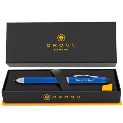 Cross Tech3+ Personalized Multifunction Pen in Metallic Blue With Stylus - color: Metallic Blue