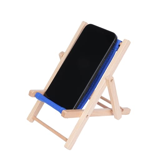 Foldable Wooden Cell Phone Stand, Phone Holder for Desk - color: Navy Blue